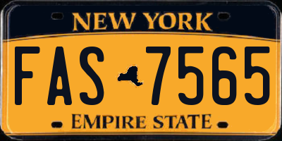 NY license plate FAS7565