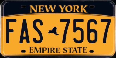 NY license plate FAS7567