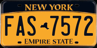 NY license plate FAS7572