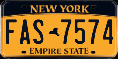 NY license plate FAS7574