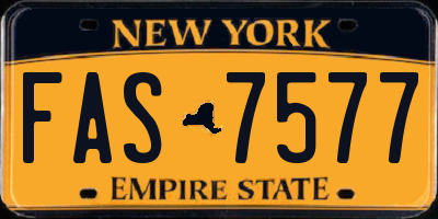 NY license plate FAS7577