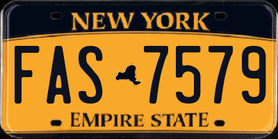NY license plate FAS7579