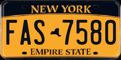 NY license plate FAS7580