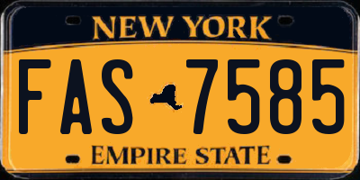 NY license plate FAS7585