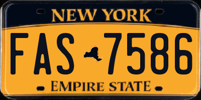 NY license plate FAS7586