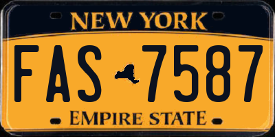 NY license plate FAS7587
