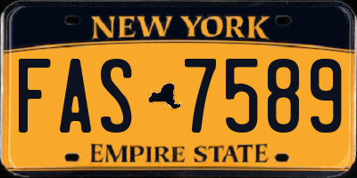NY license plate FAS7589