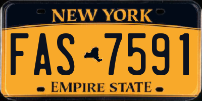 NY license plate FAS7591