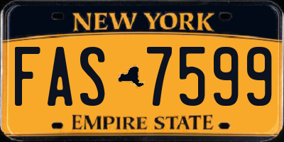 NY license plate FAS7599
