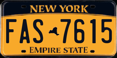 NY license plate FAS7615