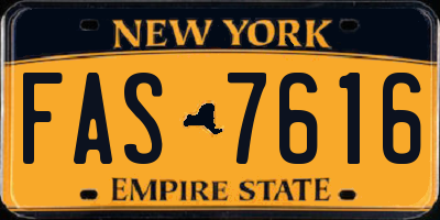 NY license plate FAS7616