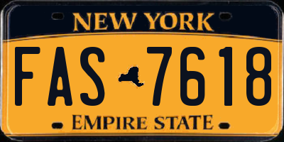 NY license plate FAS7618