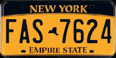 NY license plate FAS7624
