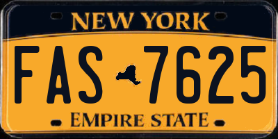 NY license plate FAS7625