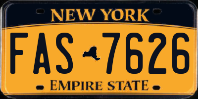 NY license plate FAS7626