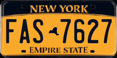 NY license plate FAS7627