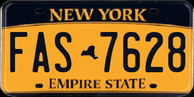 NY license plate FAS7628