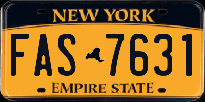 NY license plate FAS7631