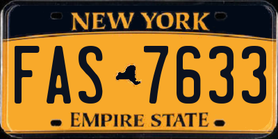 NY license plate FAS7633