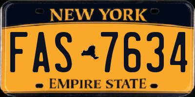 NY license plate FAS7634