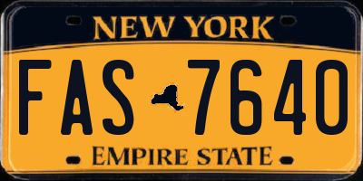 NY license plate FAS7640