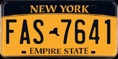 NY license plate FAS7641