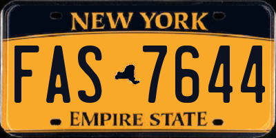 NY license plate FAS7644