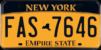 NY license plate FAS7646