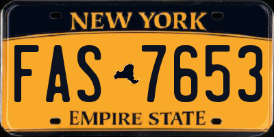 NY license plate FAS7653