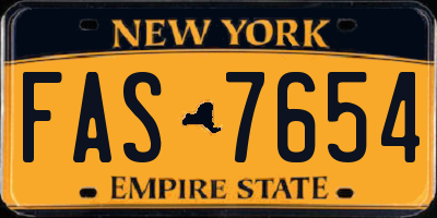 NY license plate FAS7654