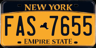 NY license plate FAS7655
