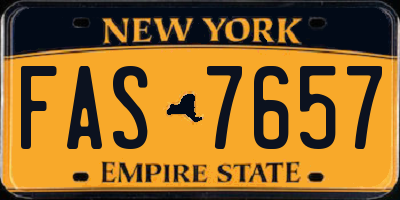 NY license plate FAS7657