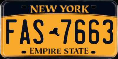 NY license plate FAS7663