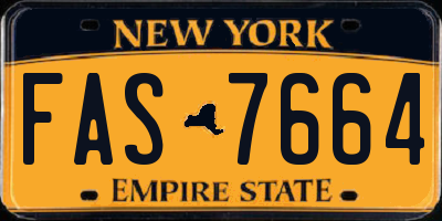 NY license plate FAS7664