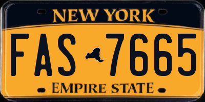 NY license plate FAS7665