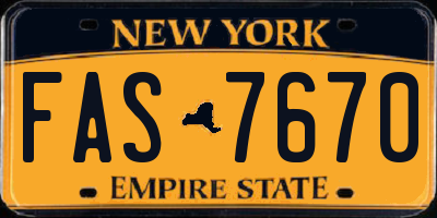 NY license plate FAS7670