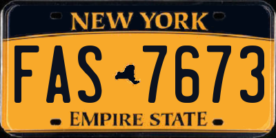 NY license plate FAS7673