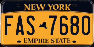 NY license plate FAS7680