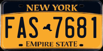 NY license plate FAS7681