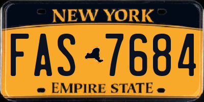 NY license plate FAS7684