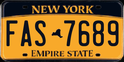 NY license plate FAS7689