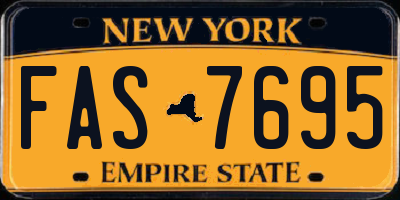 NY license plate FAS7695