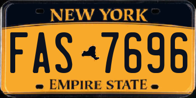 NY license plate FAS7696