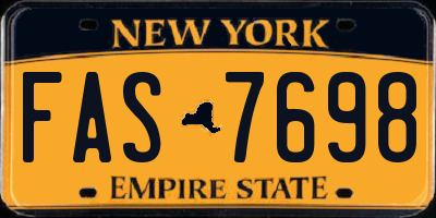 NY license plate FAS7698