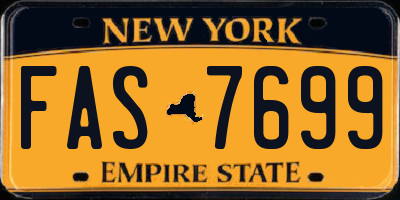 NY license plate FAS7699