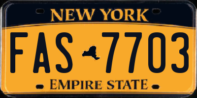 NY license plate FAS7703