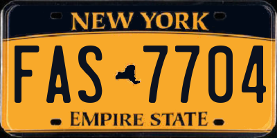 NY license plate FAS7704
