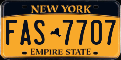 NY license plate FAS7707