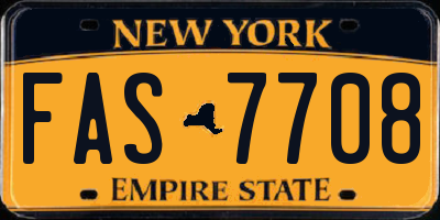 NY license plate FAS7708