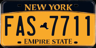 NY license plate FAS7711